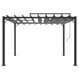 Arbor vidaxl avec toit à latte 3x3 m poussière et anthracite en aluminium -colored