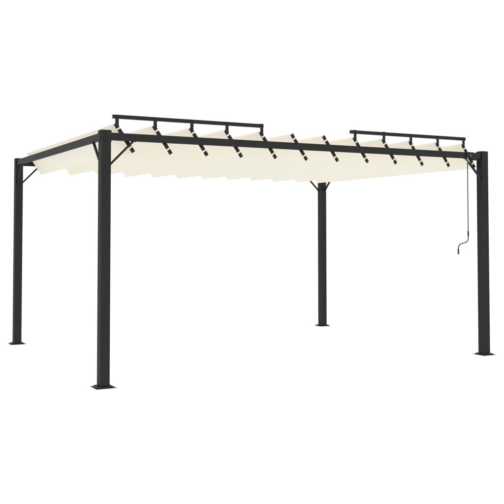 Arbor vidaxl avec toit à latte 3x4 m de poussière et de crème en aluminium -colored