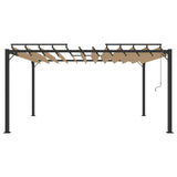 Vidaxl arbor with slat roof 3x4 m dust and aluminum taupe