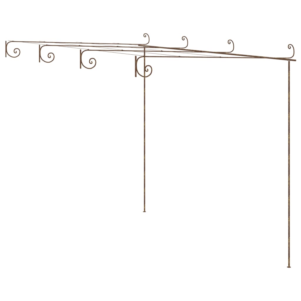 Vidaxl tuinpergola 4x3x2.5 m de hierro marrón antiguo