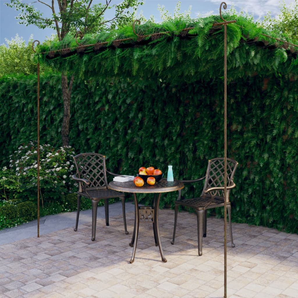 Vidaxl tuinpergola 4x3x2.5 m de hierro marrón antiguo