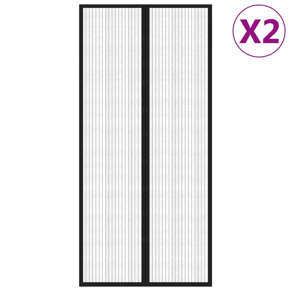 VIDAXL HEDNOTY DVOJE Záclony 2 ks Magnetické 220x110 cm černé