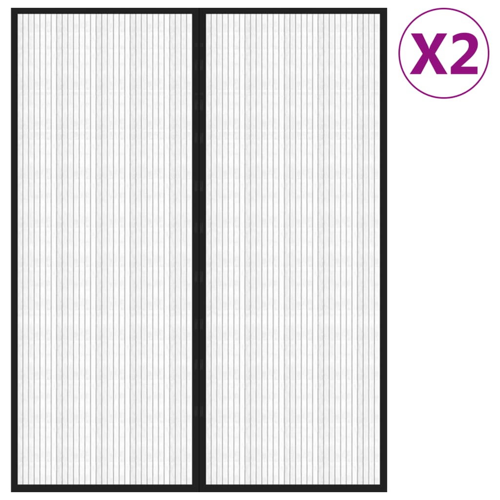 Vidaxl hmyz dveře záclony 2 ks magnetické 230x160 cm černé