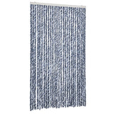 Vidaxl Fly Curtain 118x220 cm Chenille blu e bianco