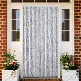 Vidaxl Fly Curtain 118x220 cm Chenille bianco e grigio