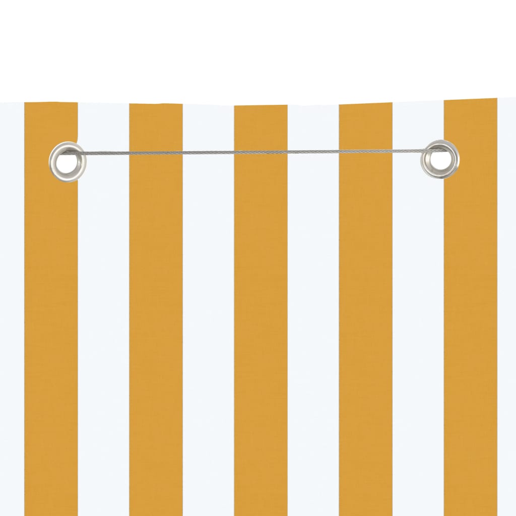 Écran de balcon Vidaxl 120x240 cm Oxford Fabric jaune et blanc