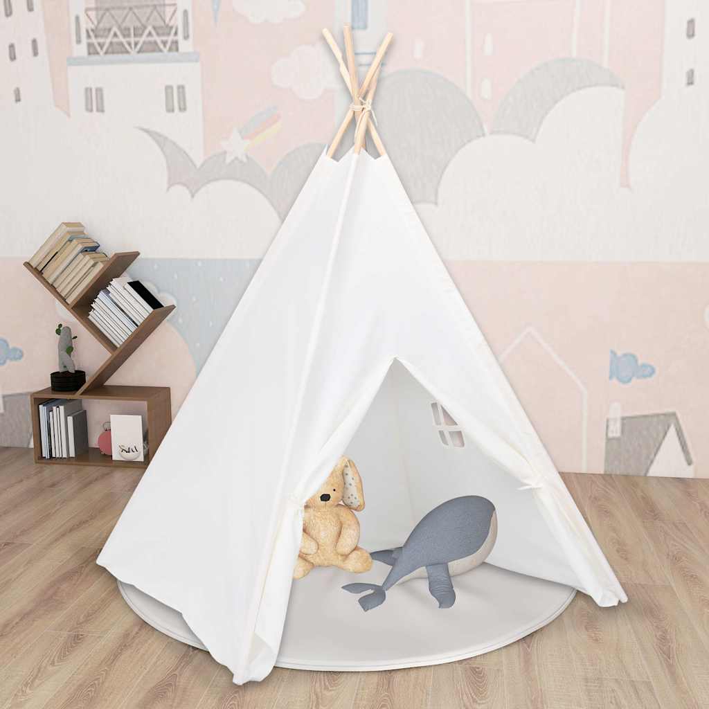 Vidaxl Children's Tipent s taškou 120x120x150 cm Peachskin White