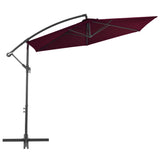 Parasol flotante Vidaxl con poste de aluminio 300 cm Borgoña rojo