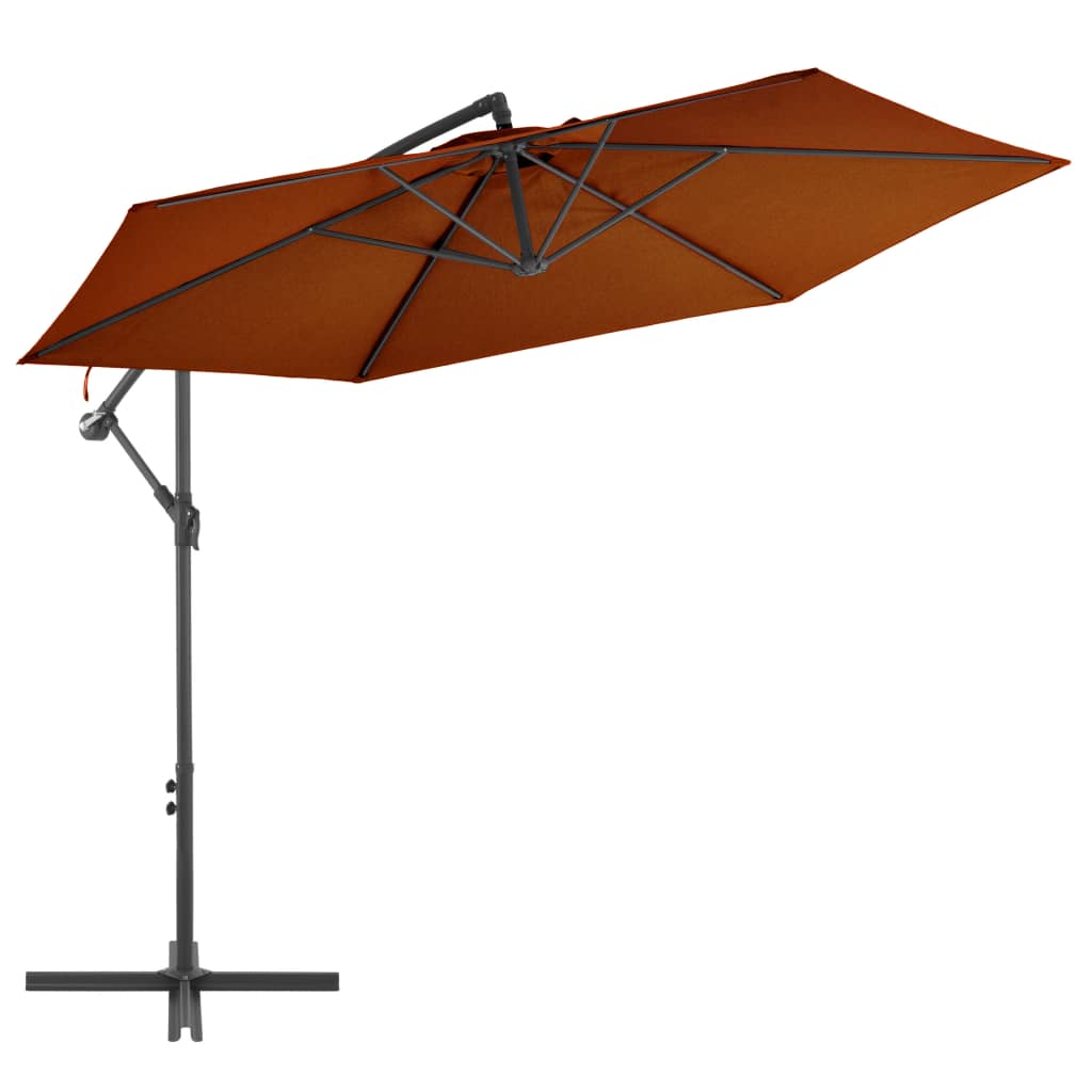 Vidaxl -schwimmendes Parasol mit Aluminiumpol 300 cm Terrakotta -gelöscht