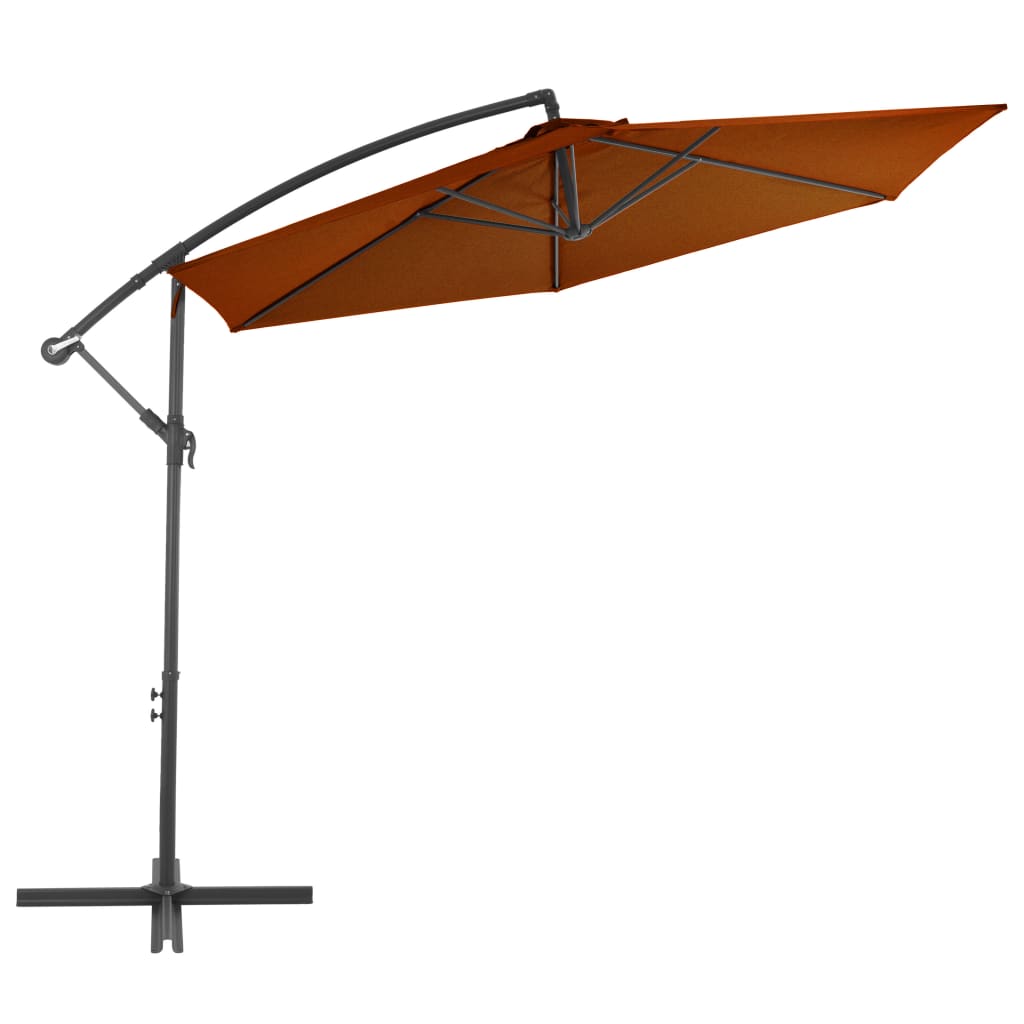 Vidaxl flytande parasol med aluminiumstång 300 cm terrakotta -färgad