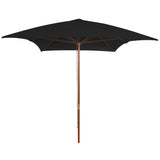 Parasol Vidaxl con poste de madera 200x300 cm negro