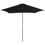 Vidaxl Parasol mit Holzstange 270 cm Schwarz