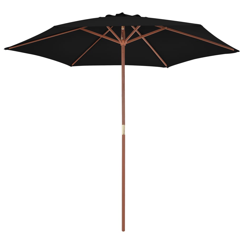 Vidaxl Parasol mit Holzstange 270 cm Schwarz