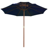 Vidaxl Parasol Double Decker mit Holzstange 270 cm Blau