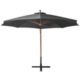 Vidaxl Parasol flottant avec pôle 3,5 x 2,9 m anthracite solide solide