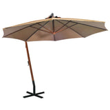 Vidaxl Floating Parasol s pólem 3,5x2,9 m pevná borovice taupe