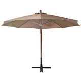 Vidaxl Floating Parasol s pólem 3,5x2,9 m pevná borovice taupe