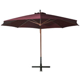 Vidaxl schwimmend Parasol mit Pole 3,5x2,9 m Festkiefer Bordeaux Rot