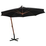 Vidaxl schwimmendes Parasol mit Pole 3,5x2,9 m Festpinewood Schwarz