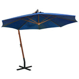 Vidaxl -schwimmendes Parasol mit Pole 3,5x2,9 m Festkiefer -Blau -Azurblau