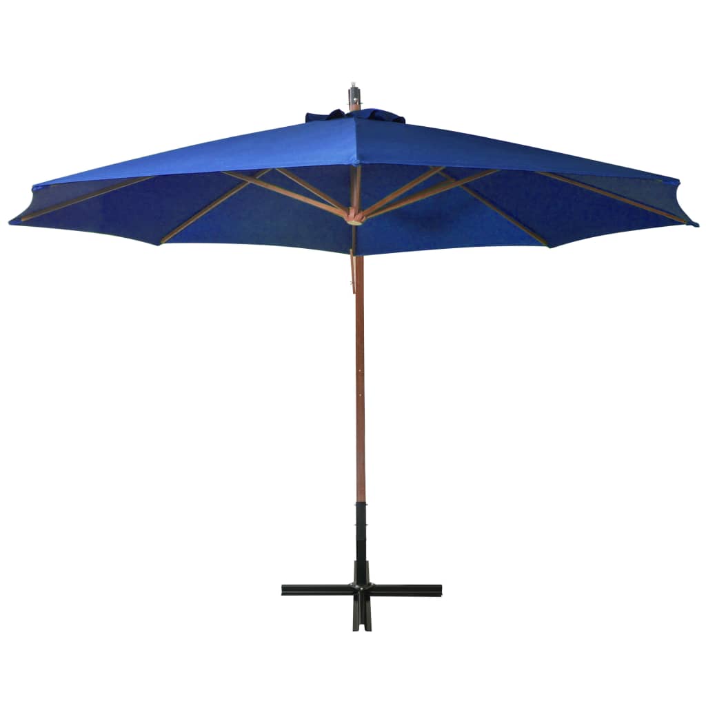 Vidaxl -schwimmendes Parasol mit Pole 3,5x2,9 m Festkiefer -Blau -Azurblau