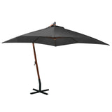 Vidaxl -schwimmendem Parasol mit Pole 3x3 M fester Kiefern -Holz -Anthrazit -gelöscht