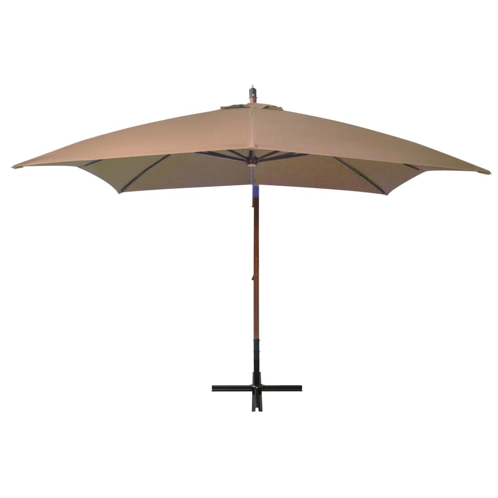 Vidaxl schwimmend Parasol mit Pol 3 x 3 m Festkiefern Taupe