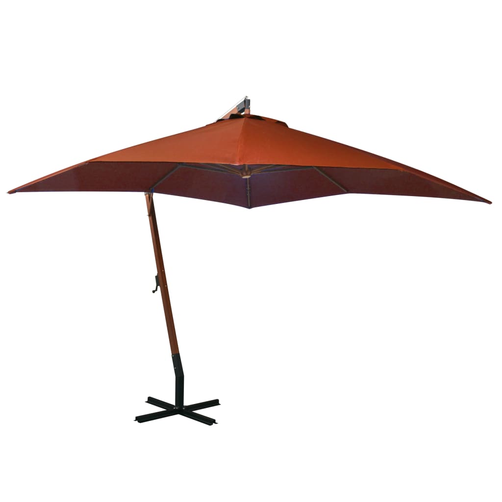 Vidaxl schwimmend Parasol mit Pol 3x3 m Festkiefern -Holz -Terrakotta hell