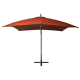 Vidaxl schwimmend Parasol mit Pol 3x3 m Festkiefern -Holz -Terrakotta hell