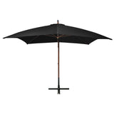 Vidaxl -schwimmendes Parasol mit Pol 3x3 m Festpinewood Schwarz