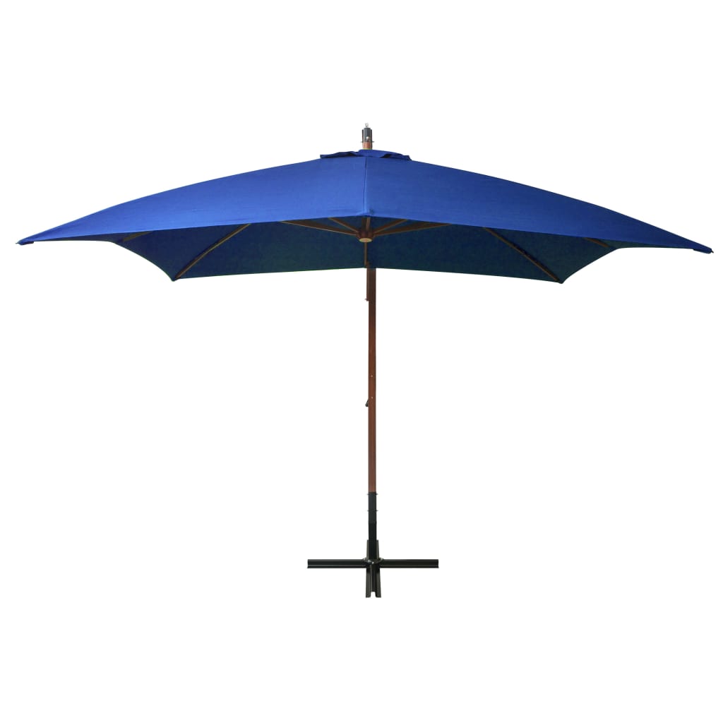 Vidaxl schwimmend Parasol mit Pol 3x3 m Festkiefer -Holz Azurblau