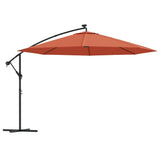 Vidaxl Parasol flotante con iluminación LED 350 cm de color terracota