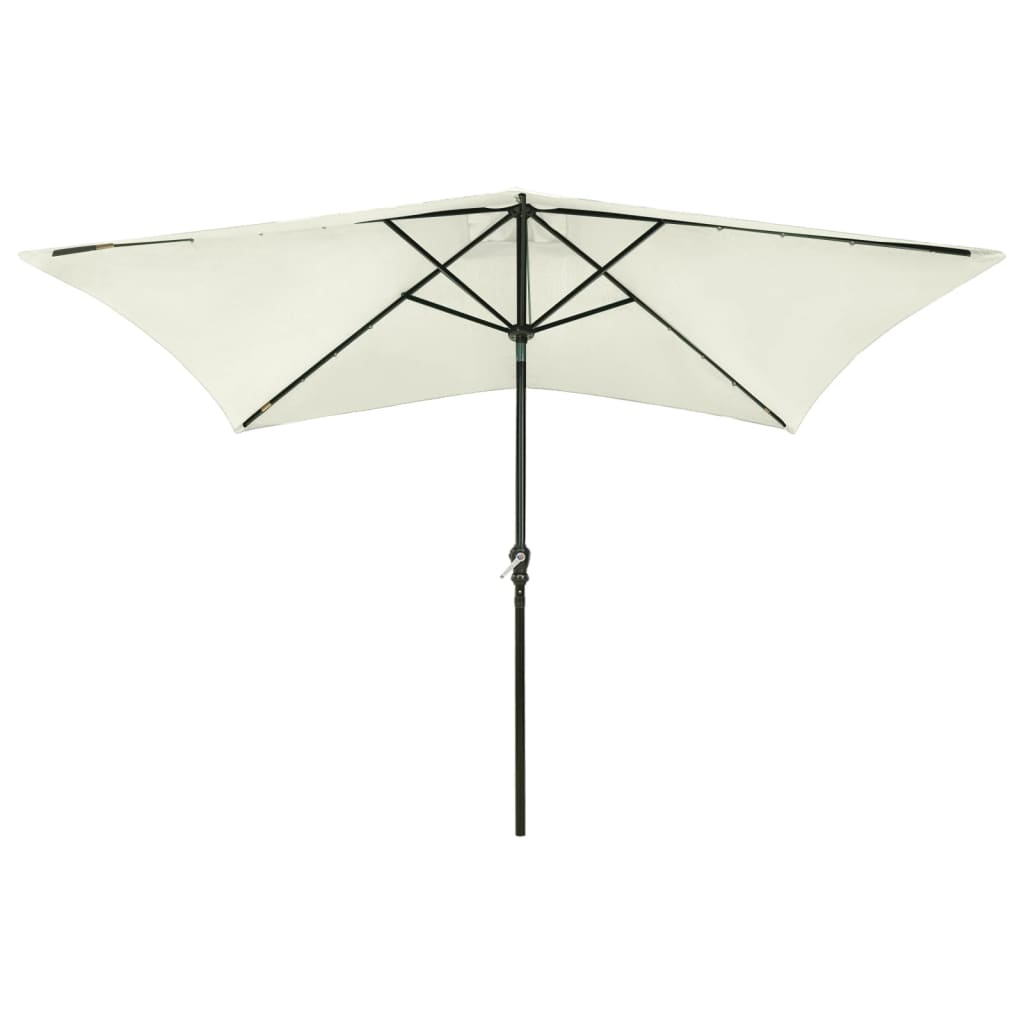 VIDAXL -Parasol mit LEDs und Stahlpol 2x3 m Sand