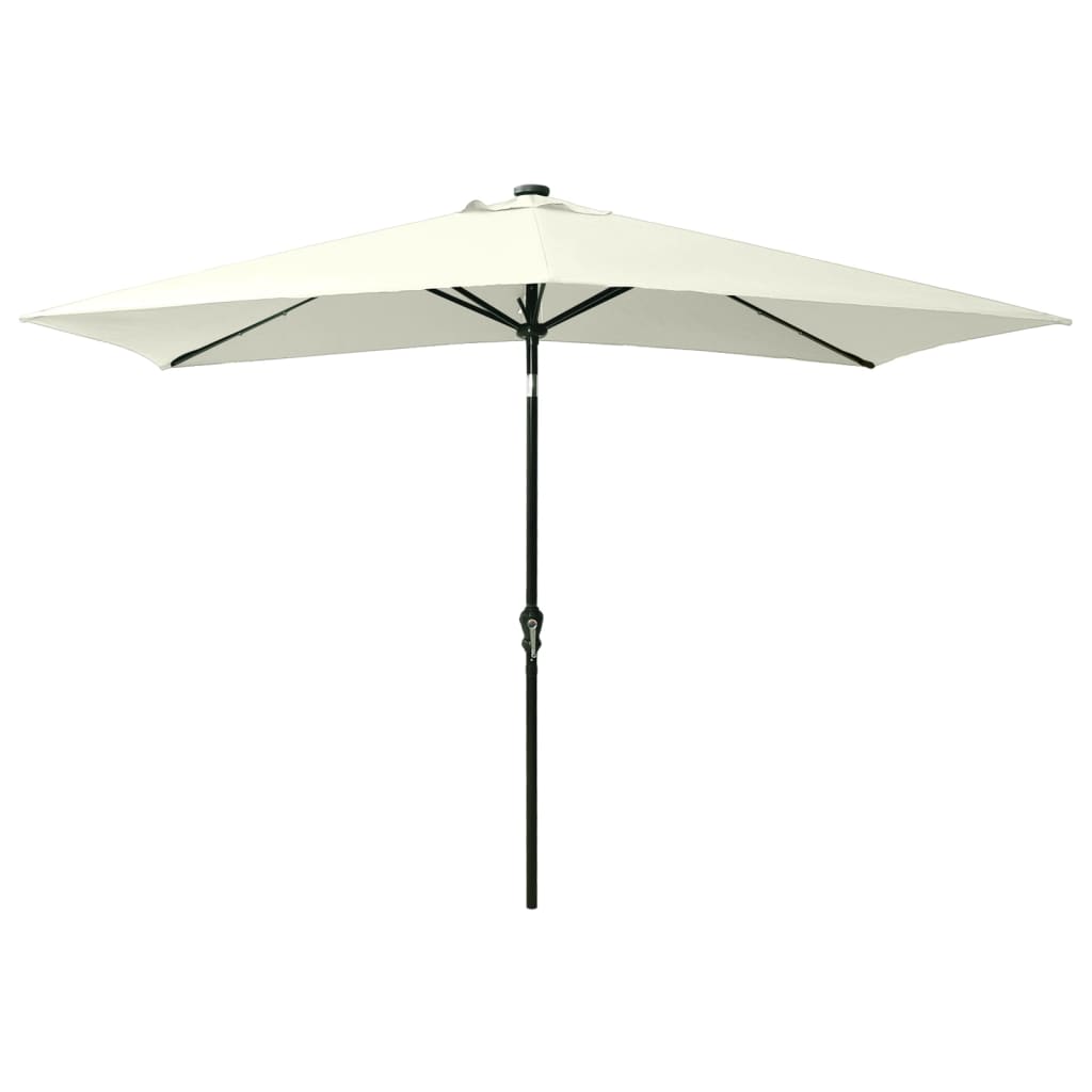 VIDAXL -Parasol mit LEDs und Stahlpol 2x3 m Sand