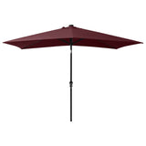 Vidaxl -Parasol mit LEDs und Stahlpol 2x3 M Bordeaux rot