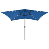 Vidaxl -Parasol mit LEDs und Stahlpol 2x3 M Azure Blau