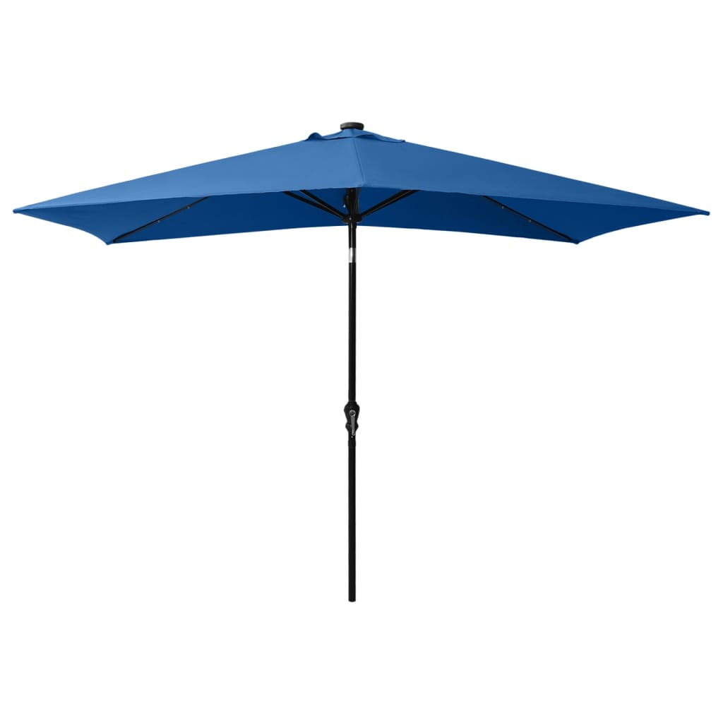 Vidaxl -Parasol mit LEDs und Stahlpol 2x3 M Azure Blau