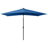 Vidaxl -Parasol mit LEDs und Stahlpol 2x3 M Azure Blau