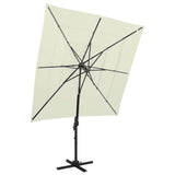 Vidaxl Parasol 4 capas con poste de aluminio 250x250 cm de color arena