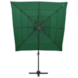 Vidaxl Parasol 4 capas con poste de aluminio 250x250 cm verde