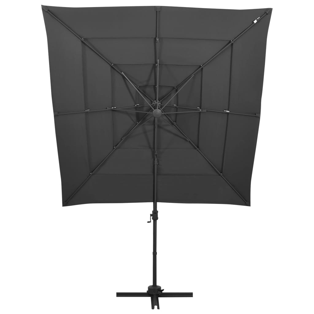 Vidaxl Parasol 4-skikt med aluminiumstång 250x250 cm antracitfärgad