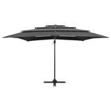 Vidaxl Parasol 4-skikt med aluminiumstång 250x250 cm antracitfärgad