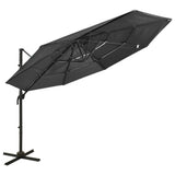 Vidaxl Parasol 4-skikt med aluminiumstång 3x3 M Anthracite-färgad