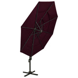 BIDAXL PARASOL 4-skikt med aluminiumstång 3x3 m Bordeaux röd