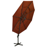 Vidaxl Parasol 4 capas con poste de aluminio 3x3 m terracota brillante