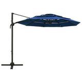 Vidaxl Parasol 4 capas con poste de aluminio 3x3 m azul