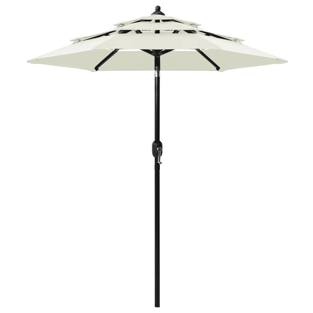 Vidaxl Parasol 3 capas con poste de aluminio 2 m de color arena