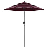 Vidaxl Parasol 3-Schicht mit Aluminiumpol 2 m Bordeaux Rot