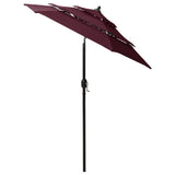 Vidaxl Parasol 3-Schicht mit Aluminiumpol 2 m Bordeaux Rot