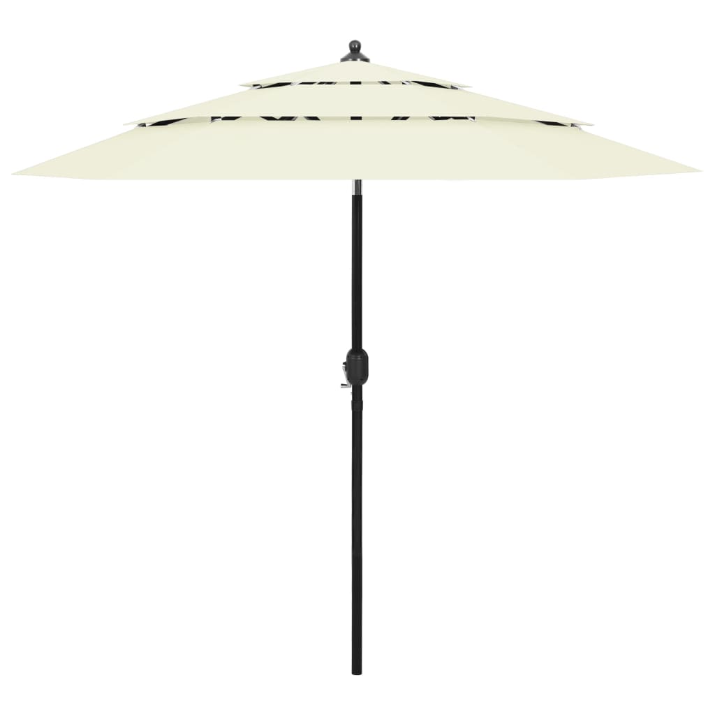 Vidaxl Parasol 3-Schicht mit Aluminiumpol 2,5 m sandfarben